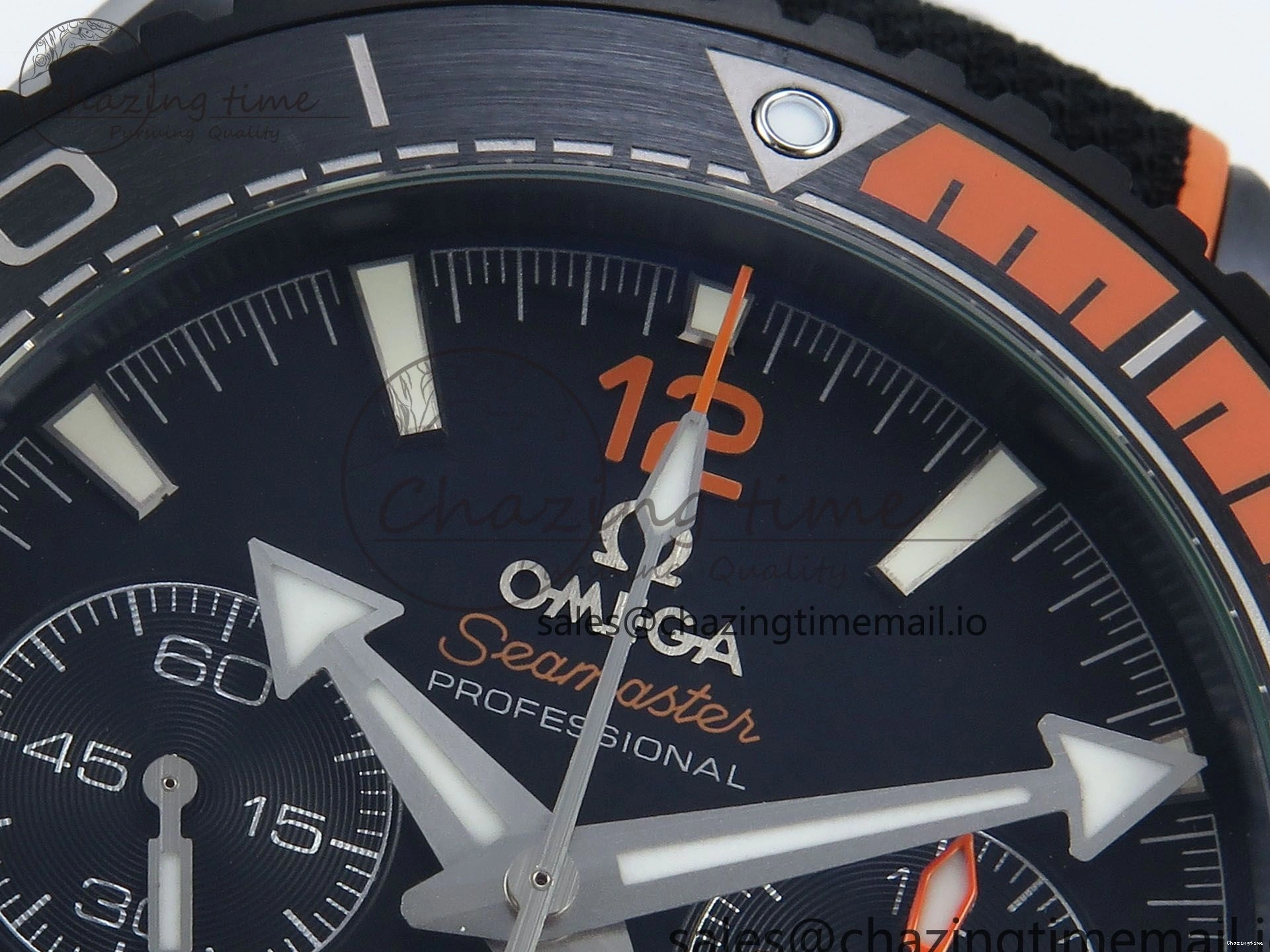 0520 Attractive Planet Ocean Master Chronometer 600M 45.5mm SCF 1:1 Best Edition Black Orange Bezel Black Dial on Black Rubber Strap A9900 Super Clone 7668